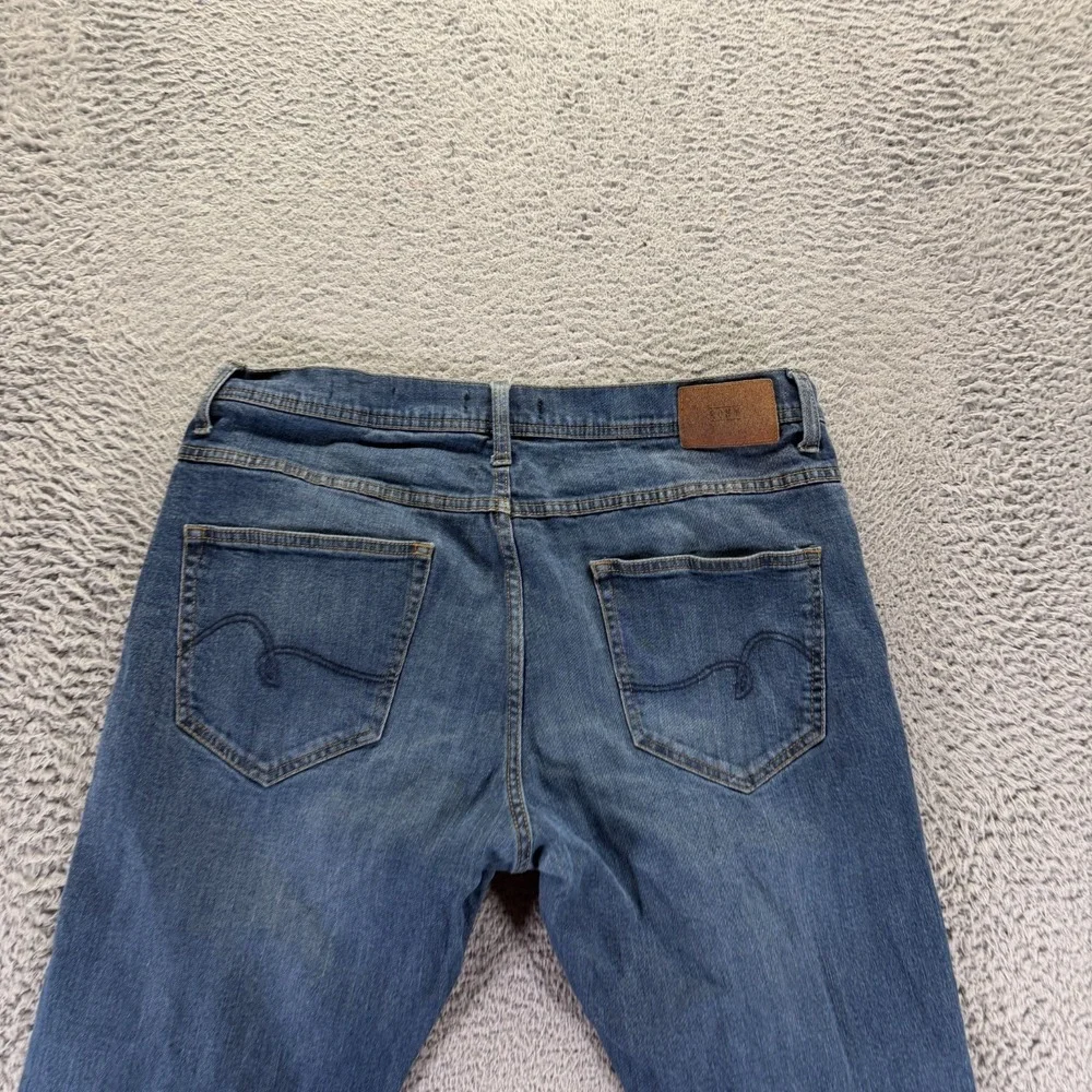 Rohm Jeans Mens 36x30 Blue Cotton Denim Straight Slim Fit Faded Workwear Stretch